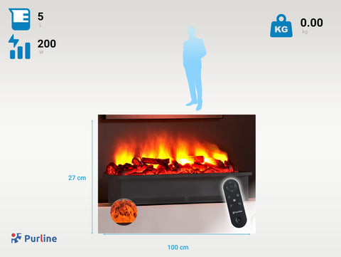 FIRECOOL RUSTIC ORANGE100: Chimenea decorativa con llama simulada y leños