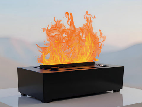 Capacidad x Depósito 1.5 L Chimenea decorativa con llama simulada de sobremesa con cuerpo de metal