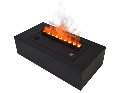 Chimenea decorativa con llama simulada de sobremesa con cuerpo de metal