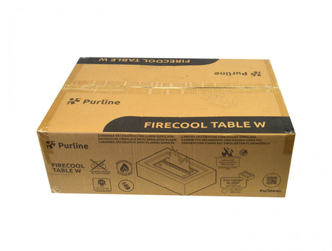 FIRECOOL TABLE W: Chimenea decorativa con llama simulada de sobremesa con cuerpo en MDF