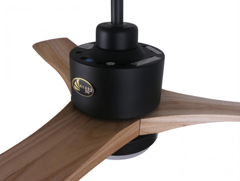 Ventilador de techo DC marrÃ³n con aspas de ABS 132cm y luz para 35m2