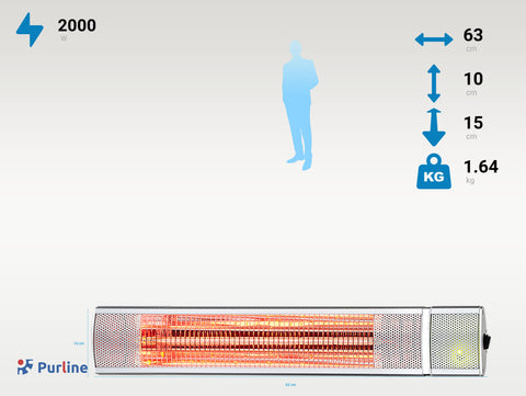 HEATY EX2000 RC: Calefactor halógeno 2000W de techo o pared