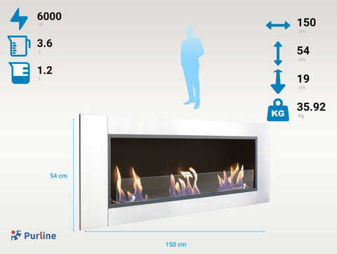 HECATE: Chimenea de etanol de grandes dimensiones y 3 quemadores