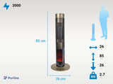 Calefactor 2kW con efecto digital de fuego eléctrico
