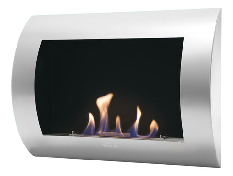 Chimenea de etanol mural con panel frontal curvado