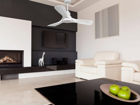 Ventilador de techo Modo Invierno/Verano Termostato Dimable Wifi Motor DC Techos Inclinados Mando a Distancia Luz tres tonos Hypersilence Memoria