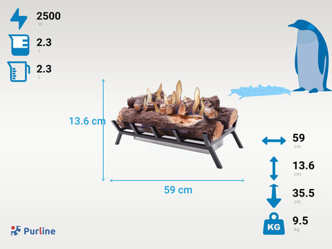 Bloque de combustión 1.5L con troncos decorativos