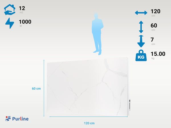 Emisor termico con frontal ceramico acabado tipo marmol
