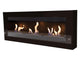 Chimenea de etanol mural extra grande en acero negro y cristal templado