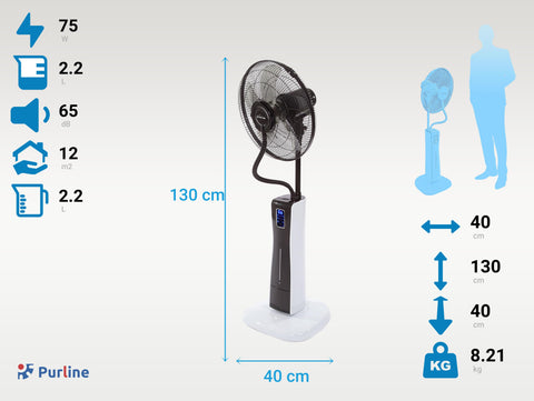 MISTY 2: Nebulizador oscilante con 3 velocidades y mando a distancia