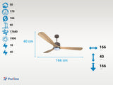 Ventilador de Techo Ultra silencioso de bajo consumo DC MljetD166C02LED65625