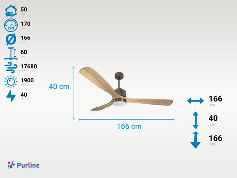 Ventilador de Techo Ultra silencioso de bajo consumo DC MljetD166C02LED65626