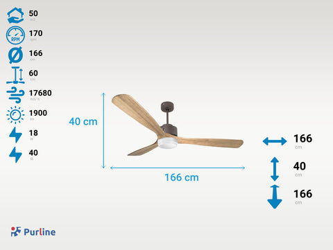 Ventilador de Techo Ultra silencioso de bajo consumo DC MljetD166C02LED65627