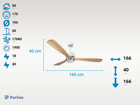 Ventilador de Techo Ultra silencioso de bajo consumo DC MljetD166C02LED66325