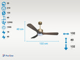 Ventilador de Techo Ultra silencioso de bajo consumo DC MoyoD132C02LED65963