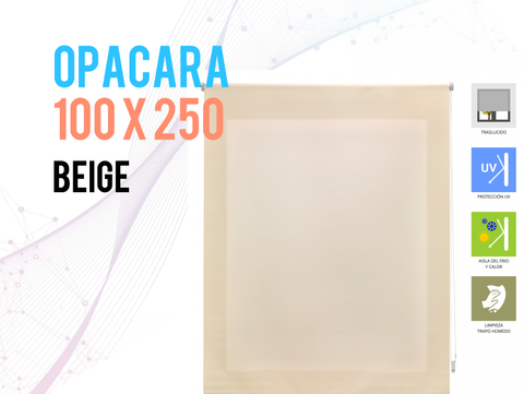Color Beige Estor Enrollable 100X250 BEIGE Poliéster Translúcido