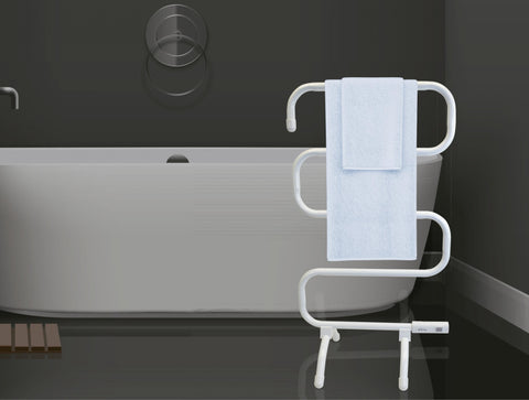 Toallero blanco con diseño moderno de aluminio