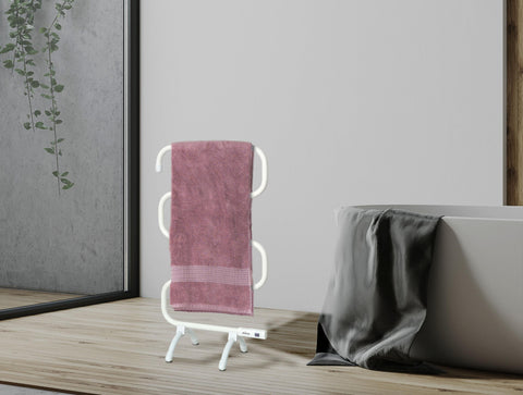 Toallero blanco con diseño moderno de aluminio