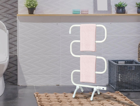 Toallero blanco con diseño moderno de aluminio