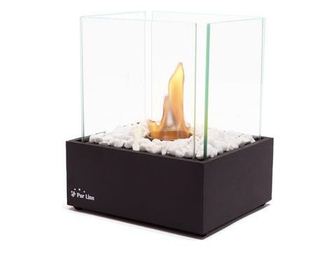 Chimenea de etanol de sobremesa en metal negro