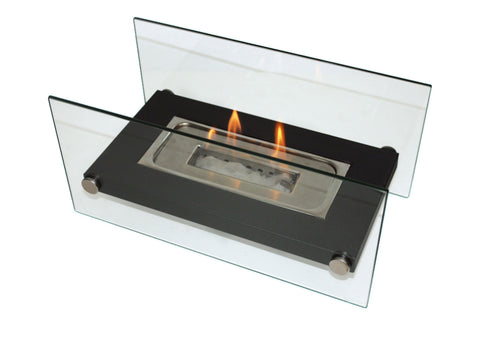 Chimenea de etanol de sobremesa en metal negro