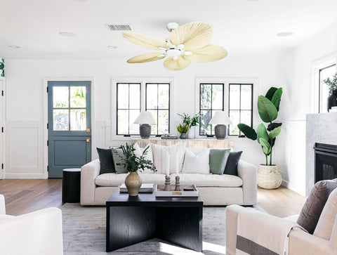 Ventilador de techo AC blanco con aspas de 132cm para 30m2