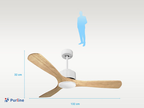 Paros D132 C02 69144: Ventilador de Techo ø132 cm con Wifi Reversible Hypersilence