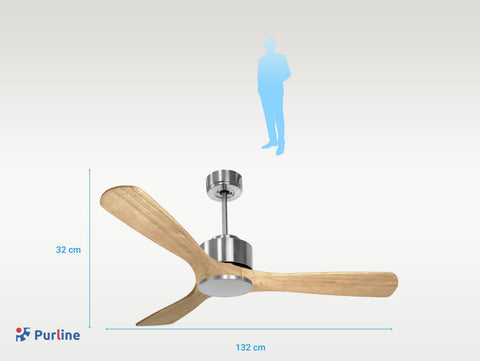 Paros D132 C02 69775: Ventilador de Techo ø132 cm con Wifi Reversible Hypersilence