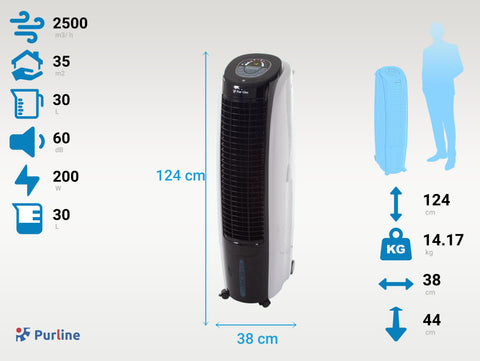 RAFY 125: Climatizador evaporativo de gran caudal con 6 velocidades