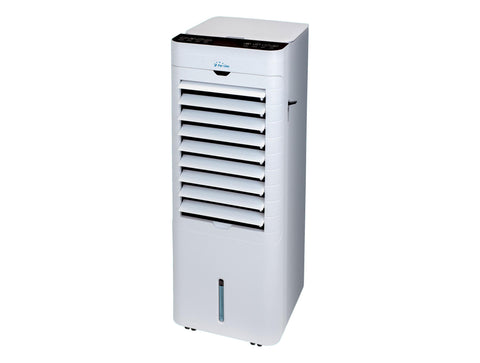 Climatizador evaporativo de muy bajo consumo con calefactor