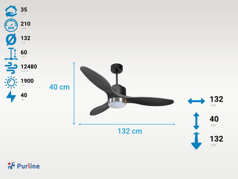 Ventilador de Techo Ultra silencioso de bajo consumo DC SamosD132C02LED68954
