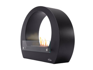 Chimenea de etanol de suelo en acero color negro y llama regulable