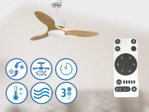 Spetses D106 C02 66047: Ventilador de techo Wifi Motor DC Mando a Distancia Hypersilence Memoria Vendible Shopify (AUTOMATICO)