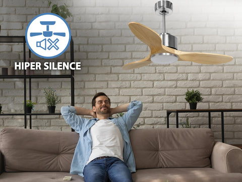   Ventilador de techo Modo Invierno/Verano Termostato Wifi Motor DC Techos Inclinados Mando a Distancia Hypersilence Memoria Vendible Shopify (AUTOMATICO)