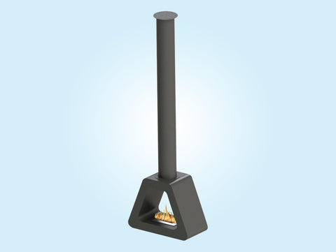 SYKE PYRAMID: Chimenea de etanol de techo en acero negro