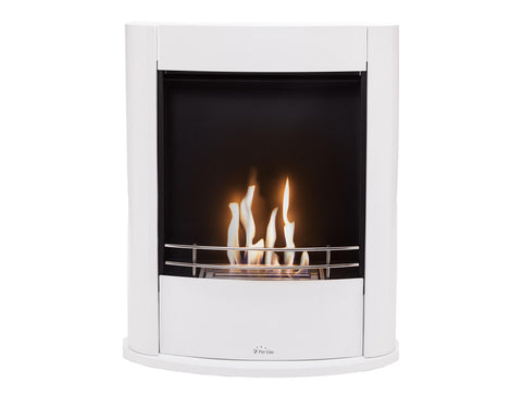 Chimenea de etanol de suelo en acero blanco