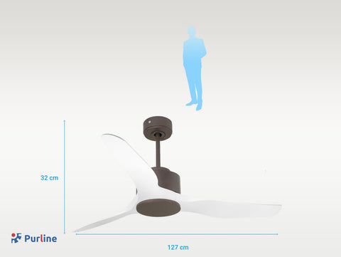 Thassos D127 C02 65317: Ventilador de Techo ø127 cm con Wifi Reversible Hypersilence