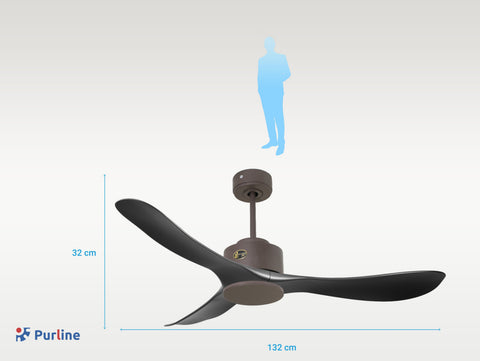 Tioman D132 C02 65315: Ventilador de Techo ø132 cm con Wifi Reversible Hypersilence