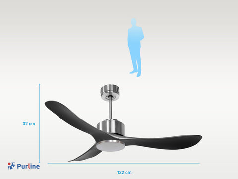 Tioman D132 C02 69769: Ventilador de Techo ø132 cm con Wifi Reversible Hypersilence