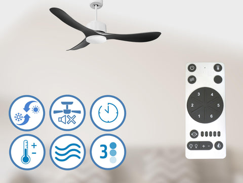 Tioman D132 C02 66042: Ventilador de Techo ø132 cm con Wifi Reversible Hypersilence