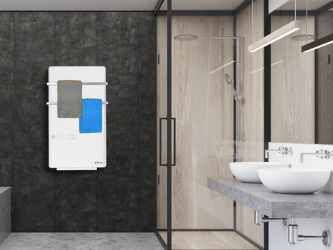 ZAFIR V2000T W: Toallero calefactor Eléctrico digital 2000W en blanco con control WIFI