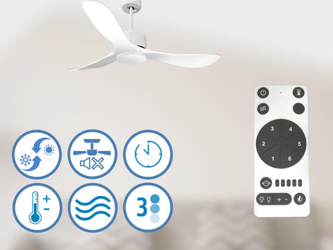 Tonga D132 C02 66041: Ventilador de techo Wifi Motor DC Mando a Distancia Hypersilence Memoria Vendible Shopify (AUTOMATICO)