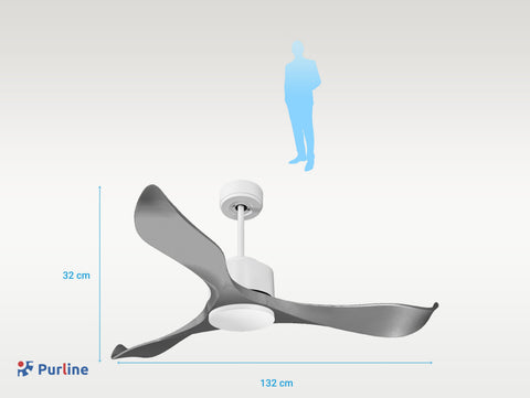 Trawangan D132 C02 69114: Ventilador de Techo ø132 cm con Wifi Reversible Hypersilence