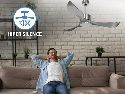   Ventilador de techo Reversible Termostato Wifi Motor DC Techos Inclinados Mando a Distancia Memoria