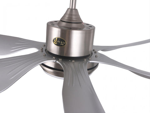 URIKAINE SILVER: Ventilador de techo DC plata con aspas de 166cm y luz para 60m2