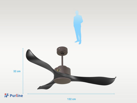 Utila D132 C02 65312: Ventilador de Techo ø132 cm con Wifi Reversible Hypersilence