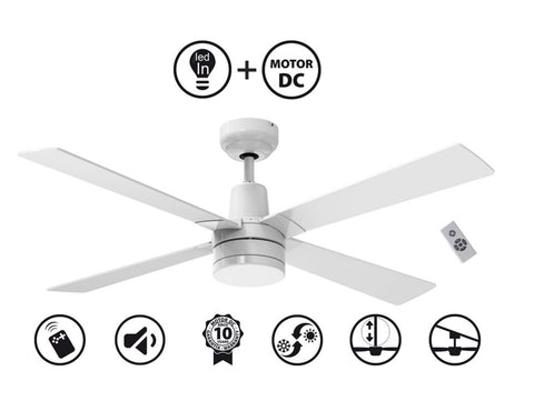 ELECTRA: Ventilador de Techo ø122 cm con LED y Wifi Reversible Hypersilence