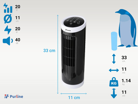 VENTY EREBUS: Ventilador de torre de sobremesa compacto