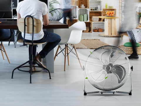 Ventilador industrial de aluminio 120 W con 3 aspas y 3 velocidades