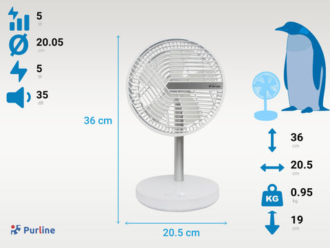 VENTY TA Li: Ventilador de sobremesa con batería de litio recargable